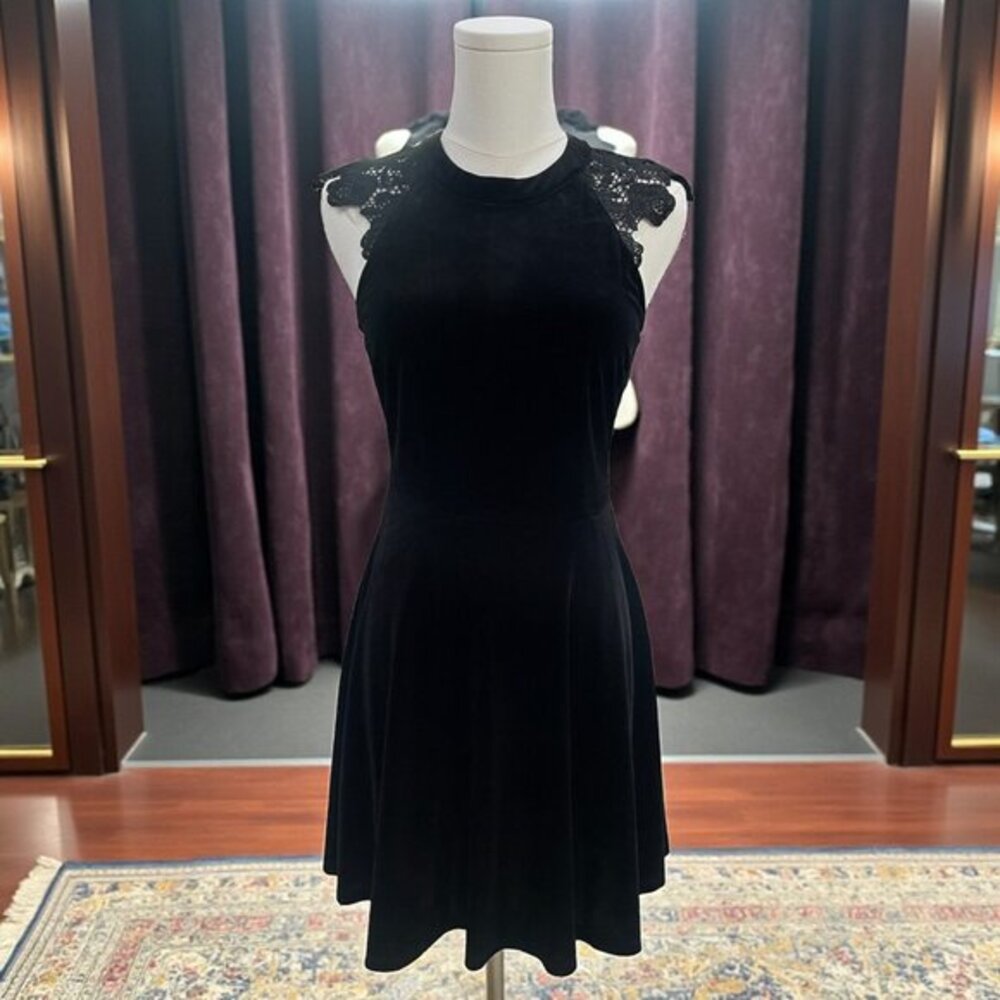 Speechless Black Velvet Lace Shoulder Dress Cocktail Party‎ Gothic Coquette SZ 3